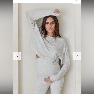 Bumpsuit The Cotton Maternity Short Heathered Gray Small